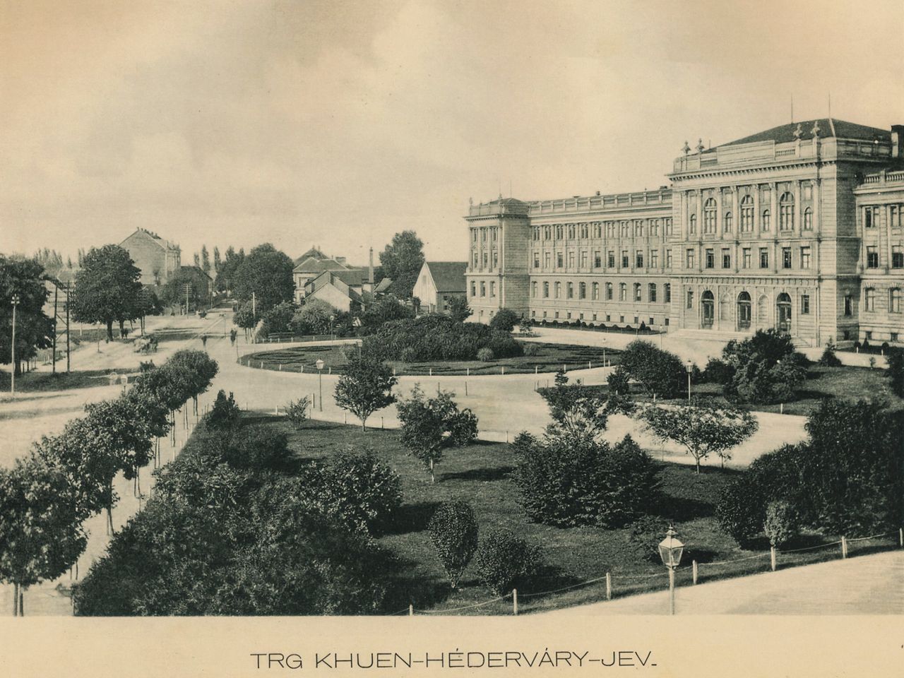 Trg Khuena Héderváryja (današnji Rooseveltov trg), oko 1910. godine